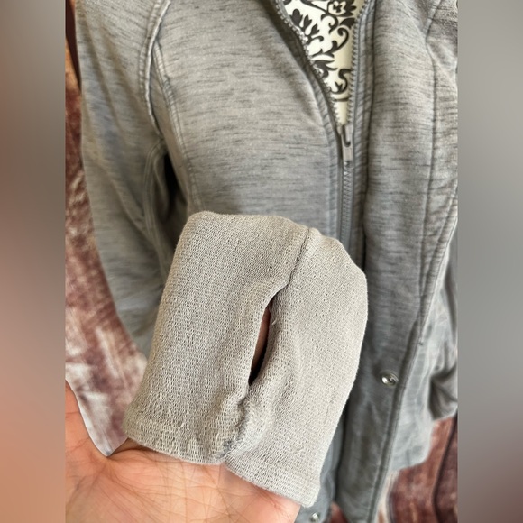 FP Movement by Free People | Marled Gray Ruched Zip-Up Jacket - Picture 11 of 15